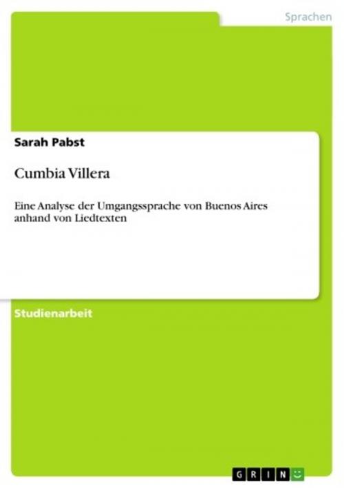 Cover of the book Cumbia Villera by Sarah Pabst, GRIN Verlag