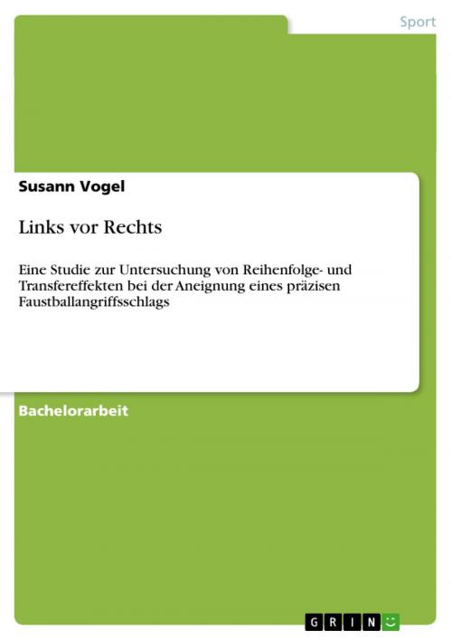 Cover of the book Links vor Rechts by Susann Vogel, GRIN Verlag