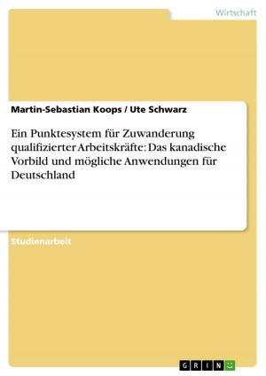 Book cover of Ein Punktesystem für Zuwanderung qualifizierter Arbeitskräfte: Das kanadische Vorbild und mögliche Anwendungen für Deutschland