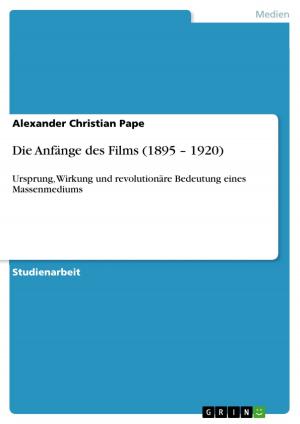 Cover of the book Die Anfänge des Films (1895 - 1920) by Sebastian Rosche