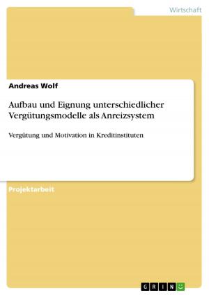 Cover of the book Aufbau und Eignung unterschiedlicher Vergütungsmodelle als Anreizsystem by Katrin Hartung