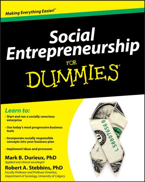 Cover of the book Social Entrepreneurship For Dummies by Mark Durieux, Robert Stebbins, Wiley