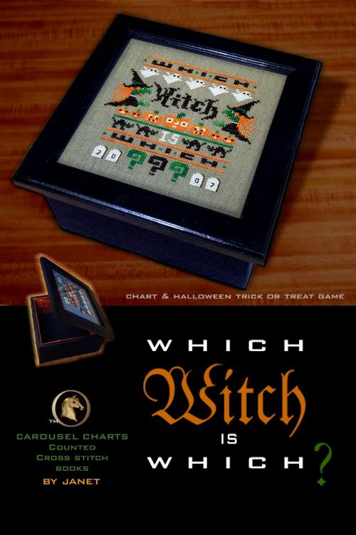 Cover of the book Which Witch is Which? Cross Stitch Candy Box Lid with Homonym Brain Teaser Game by Janet Raty, Janet Raty