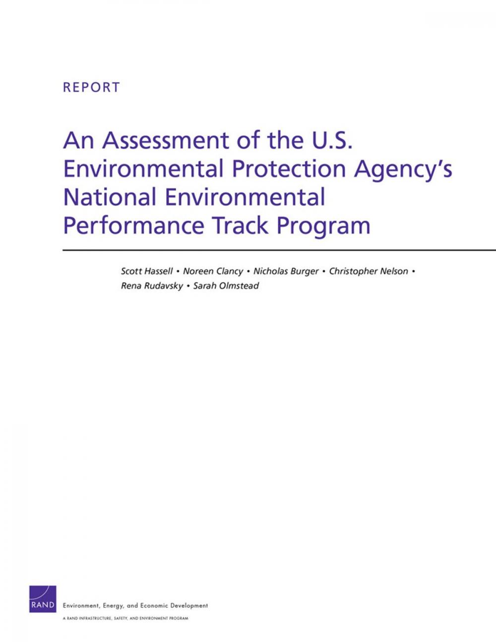 Big bigCover of An Assessment of the U.S. Environmental Protection Agency's National Environmental Performance Track Program