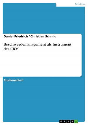Cover of the book Beschwerdemanagement als Instrument des CRM by Lisa Helfer