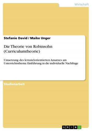 Book cover of Die Theorie von Robinsohn (Curriculumtheorie)