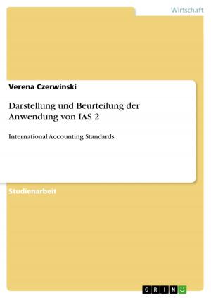 Cover of the book Darstellung und Beurteilung der Anwendung von IAS 2 by Timo Alexander Holthoff