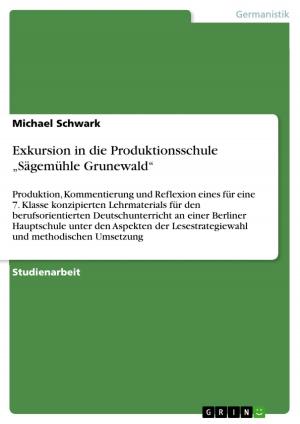 Cover of the book Exkursion in die Produktionsschule 'Sägemühle Grunewald' by Veit Aehlig