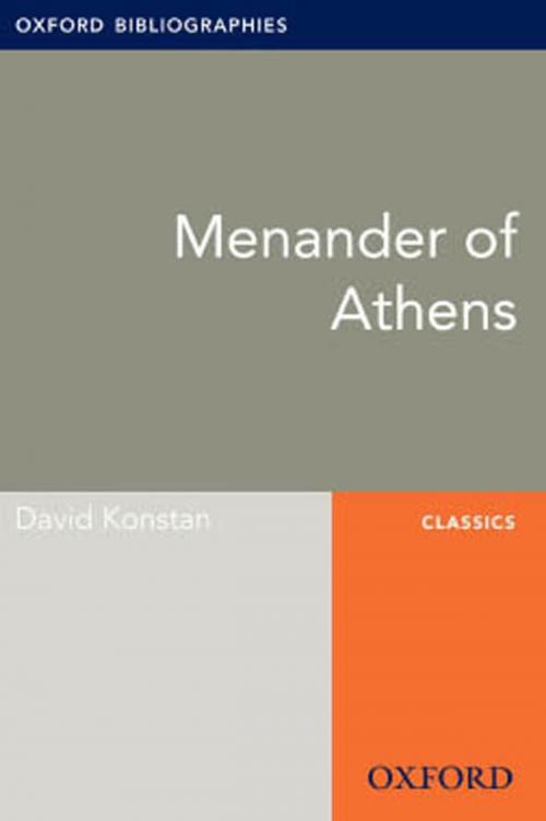 Cover of the book Menander of Athens: Oxford Bibliographies Online Research Guide by David Konstan, Oxford University Press