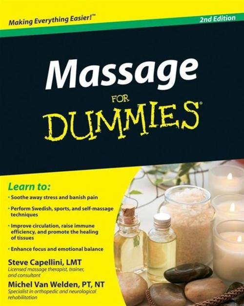 Cover of the book Massage For Dummies by Steve Capellini, Michel Van Welden, Wiley