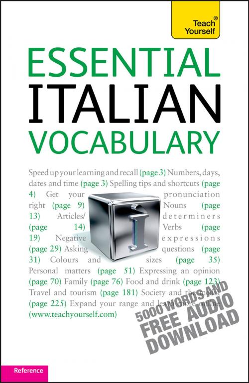 Cover of the book Essential Italian Vocabulary: Teach Yourself by Mike Zollo, John Murray Press