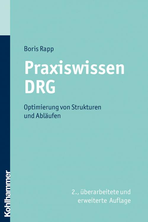 Cover of the book Praxiswissen DRG by Boris Rapp, Kohlhammer Verlag