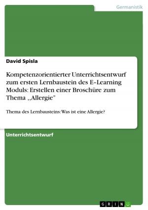 Cover of the book Kompetenzorientierter Unterrichtsentwurf zum ersten Lernbaustein des E-Learning Moduls: Erstellen einer Broschüre zum Thema ,,Allergie'' by cathleen burghardt
