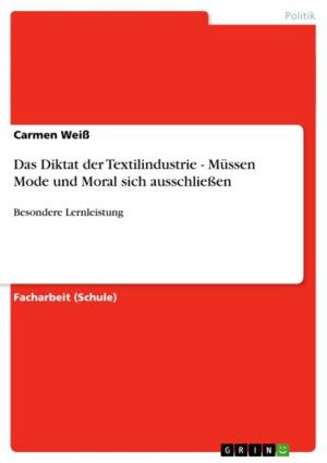 Cover of the book Das Diktat der Textilindustrie - Müssen Mode und Moral sich ausschließen? by Sonja Schneemann