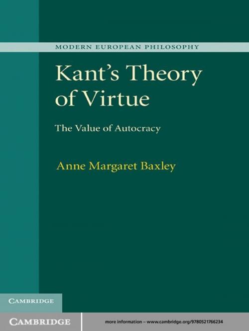 Cover of the book Kant's Theory of Virtue by Anne Margaret Baxley, Cambridge University Press