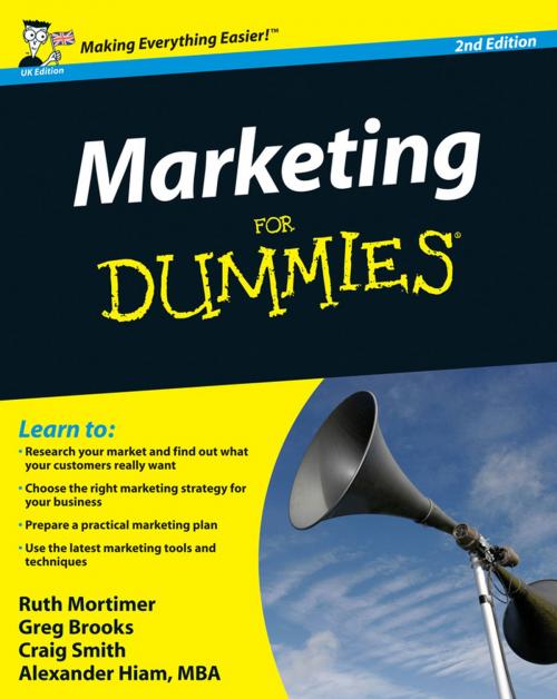 Cover of the book Marketing For Dummies by Gregory Brooks, Ruth Mortimer, Craig Smith, Alexander Hiam, Wiley