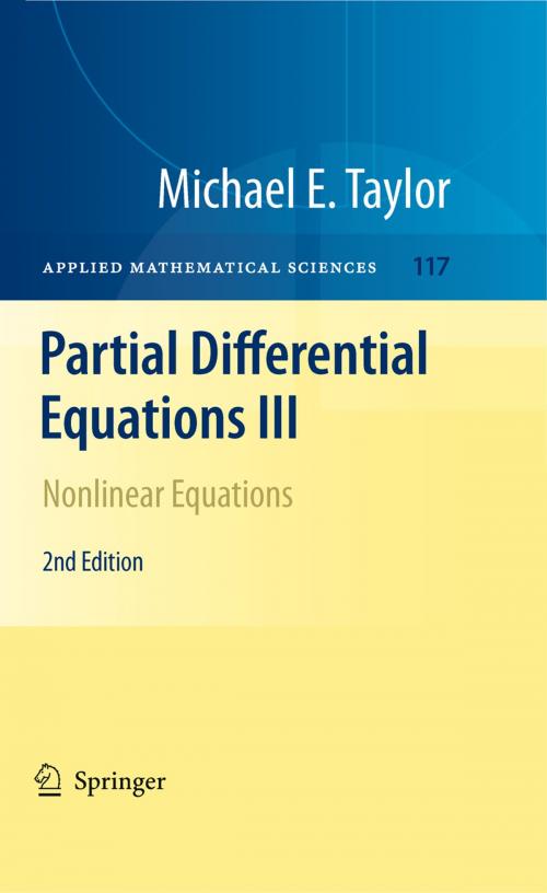 Cover of the book Partial Differential Equations III by Michael E. Taylor, Springer New York