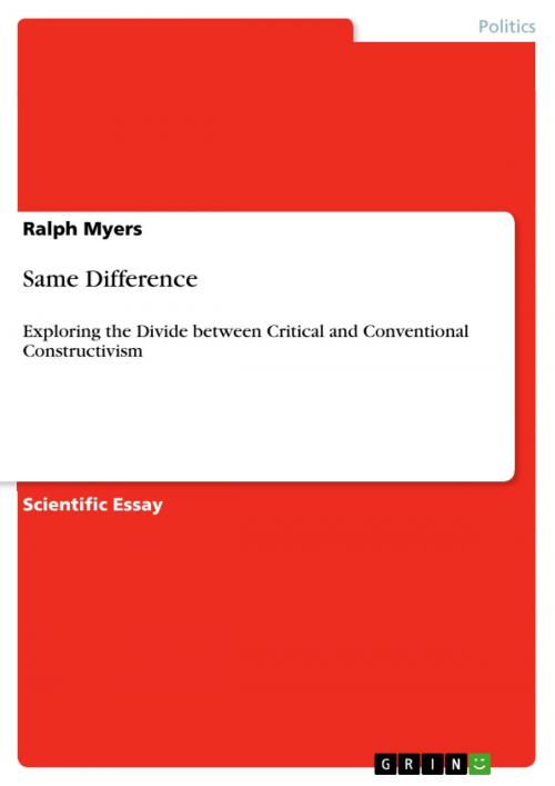 Cover of the book Same Difference by Ralph Myers, GRIN Publishing