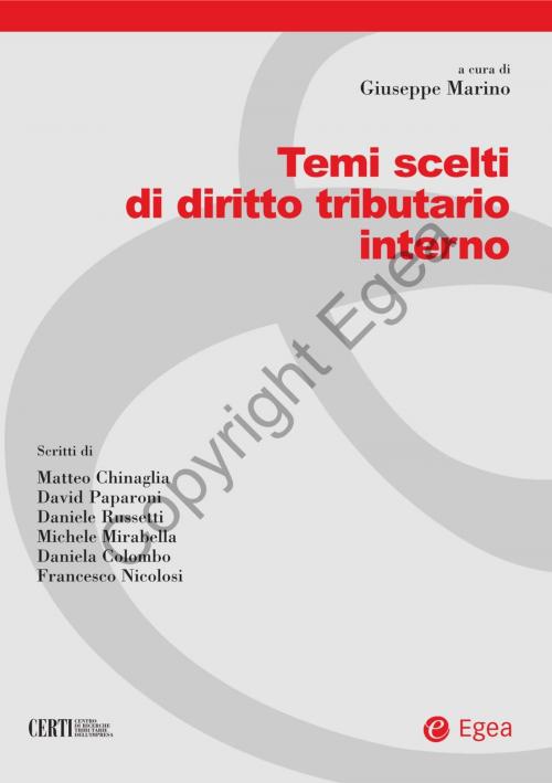 Cover of the book Temi scelti di diritto tributario interno by Giuseppe Marino, Egea