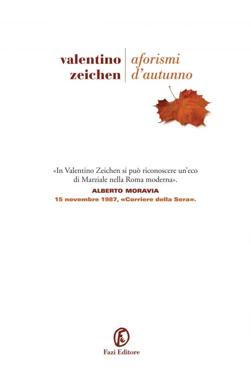 Cover of the book Aforismi d'autunno by Valentino Zeichen, Fazi Editore