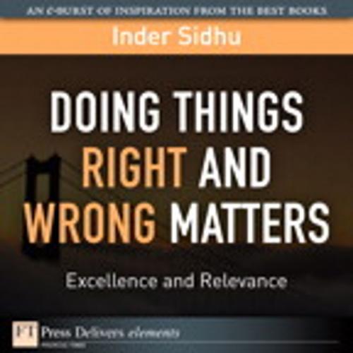 Cover of the book Doing Things Right and Wrong Matters by Inder Sidhu, Pearson Education