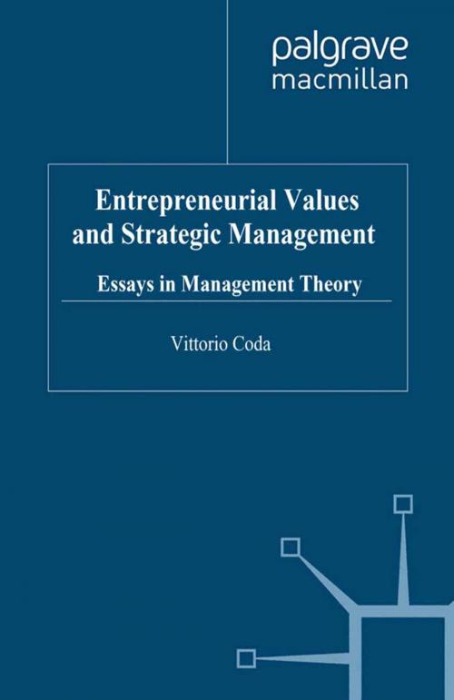 Cover of the book Entrepreneurial Values and Strategic Management by V. Coda, Palgrave Macmillan UK