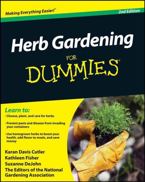 Cover of the book Herb Gardening For Dummies by Karan Davis Cutler, Kathleen Fisher, Suzanne DeJohn, National Gardening Association, Wiley