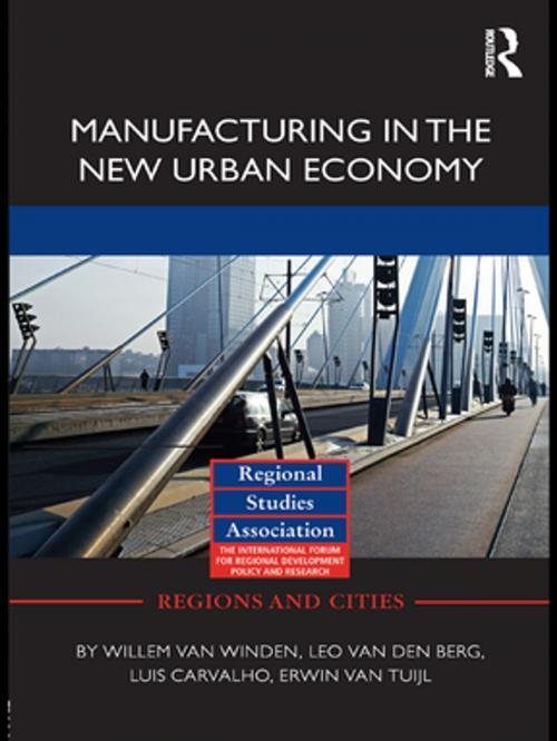 Cover of the book Manufacturing in the New Urban Economy by Willem van Winden, Leo van den Berg, Luis Carvalho, Erwin van Tuijl, Taylor and Francis
