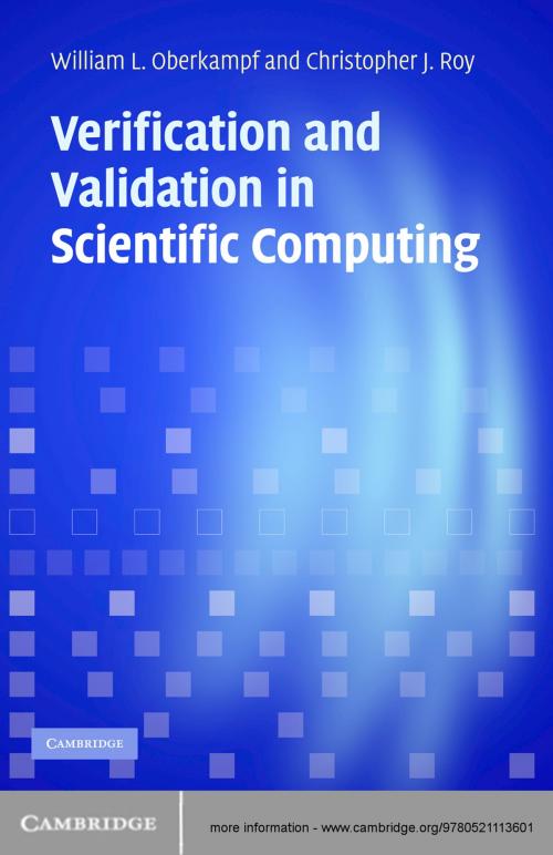 Cover of the book Verification and Validation in Scientific Computing by William L. Oberkampf, Christopher J. Roy, Cambridge University Press