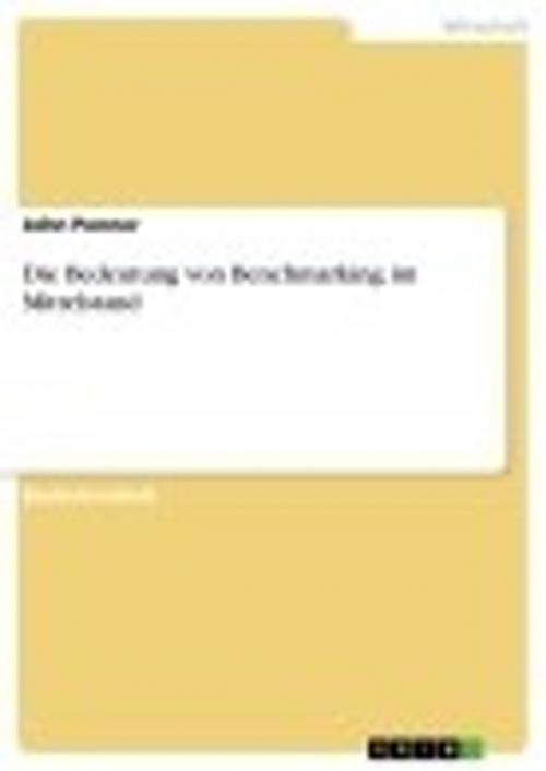 Cover of the book Die Bedeutung von Benchmarking im Mittelstand by John Penner, GRIN Verlag