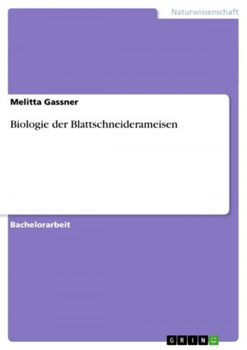 Cover of the book Biologie der Blattschneiderameisen by Melitta Gassner, GRIN Verlag
