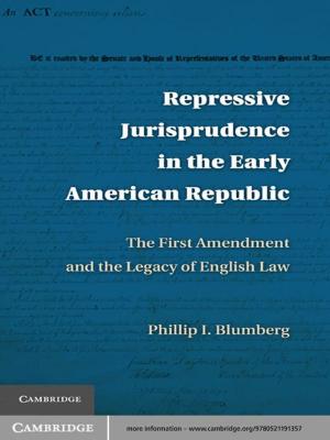 Cover of Repressive Jurisprudence in the Early American Republic