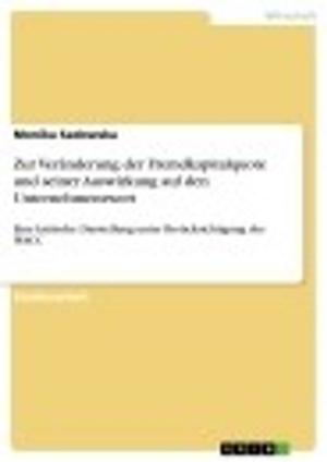bigCover of the book Zur Veränderung der Fremdkapitalquote und seiner Auswirkung auf den Unternehmenswert by 
