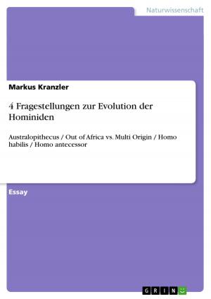 Cover of the book 4 Fragestellungen zur Evolution der Hominiden by Lutz Weischer