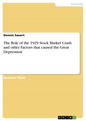 Cover of the book The Role of the 1929 Stock Market Crash and other Factors that caused the Great Depression by Daniel Detzer