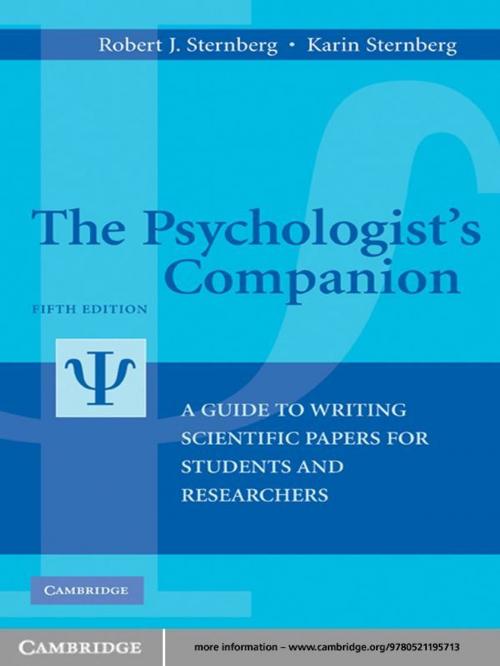 Cover of the book The Psychologist's Companion by Robert J. Sternberg, Karin Sternberg, Cambridge University Press