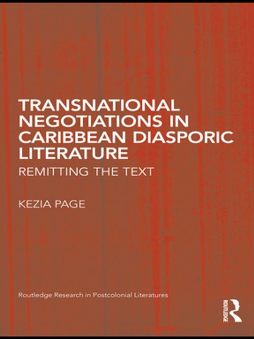 Cover of the book Transnational Negotiations in Caribbean Diasporic Literature by Kezia Page, Taylor and Francis