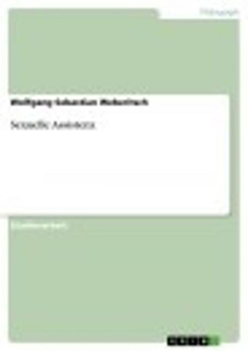 Cover of the book Sexuelle Assistenz by Wolfgang Sebastian Weberitsch, GRIN Verlag