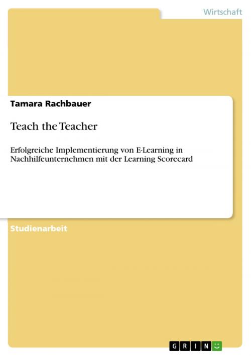 Cover of the book Teach the Teacher by Tamara Rachbauer, GRIN Verlag