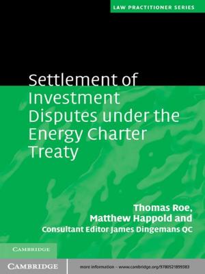 Cover of the book Settlement of Investment Disputes under the Energy Charter Treaty by Christopher Tomlins