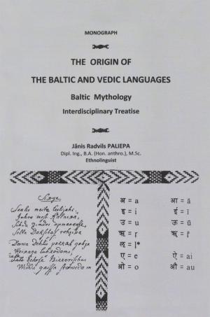 Cover of the book The Origin of the Baltic and Vedic Languages by Gary Fiscus