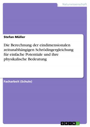 Cover of the book Die Berechnung der eindimensionalen zeitunabhängigen Schrödingergleichung für einfache Potentiale und ihre physikalische Bedeutung by Eric Buchmann
