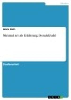 Cover of the book Minimal Art als Erfahrung: Donald Judd by Alexander Schwalm