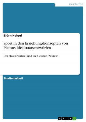 Cover of the book Sport in den Erziehungskonzepten von Platons Idealstaatsentwürfen by Jürgen Wolsfeld