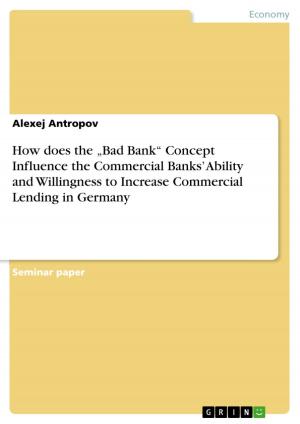 Book cover of How does the 'Bad Bank' Concept Influence the Commercial Banks' Ability and Willingness to Increase Commercial Lending in Germany