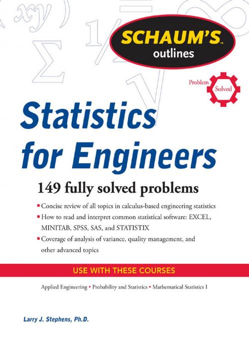 Cover of the book Schaum's Outline of Statistics for Engineers by Larry J. Stephens, McGraw-Hill Education