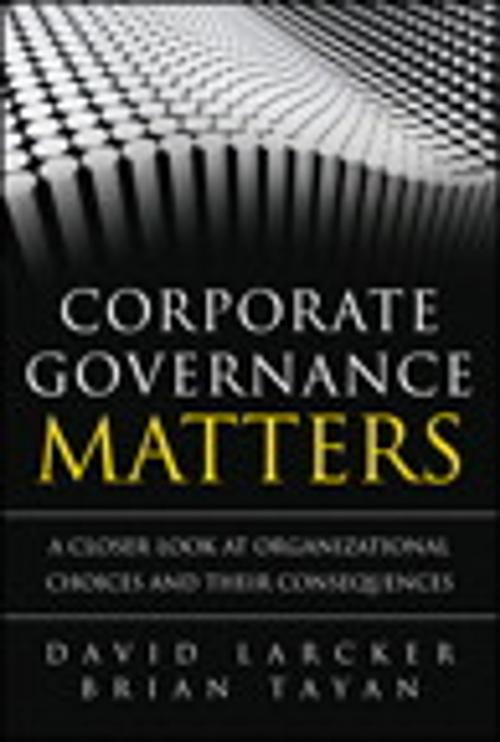Cover of the book Corporate Governance Matters by David Larcker, Brian Tayan, Pearson Education