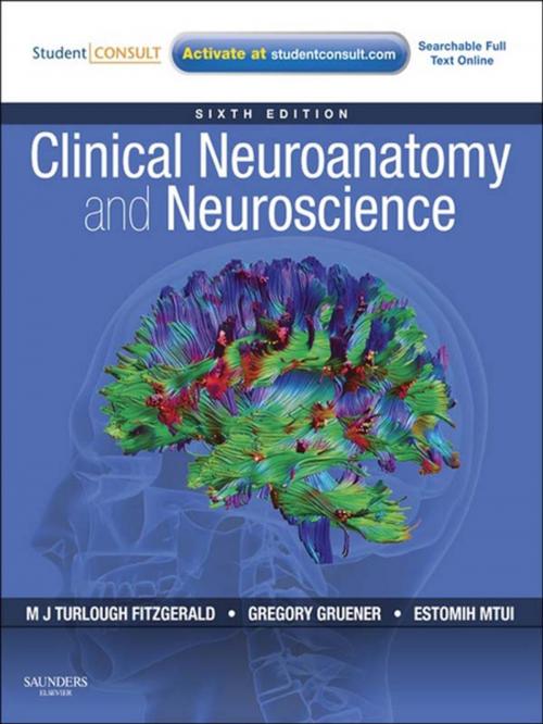 Cover of the book Clinical Neuroanatomy and Neuroscience E-Book by Estomih Mtui, MD, Gregory Gruener, MD, MBA, M. J. T. FitzGerald, MD, PhD, DSC, MRIA, Elsevier Health Sciences