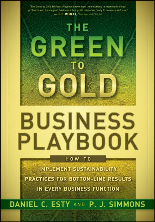 Cover of the book The Green to Gold Business Playbook by Daniel C. Esty, P.J. Simmons, Wiley