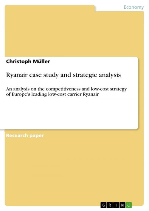 Cover of the book Ryanair case study and strategic analysis by Christoph Müller, GRIN Publishing